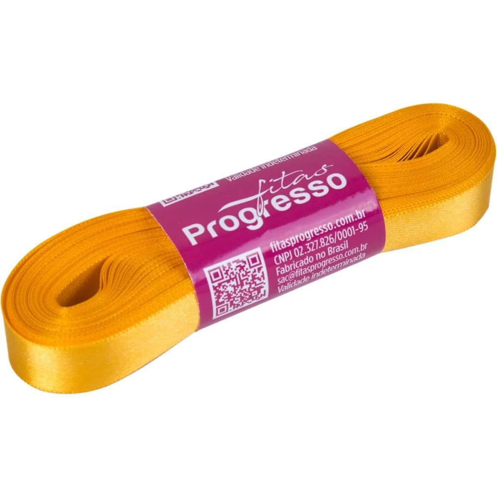 Fita De Cetim 15Mm 10M. Amarelo Ouro 038 Fitas Progresso (Unidade) - imagem 3
