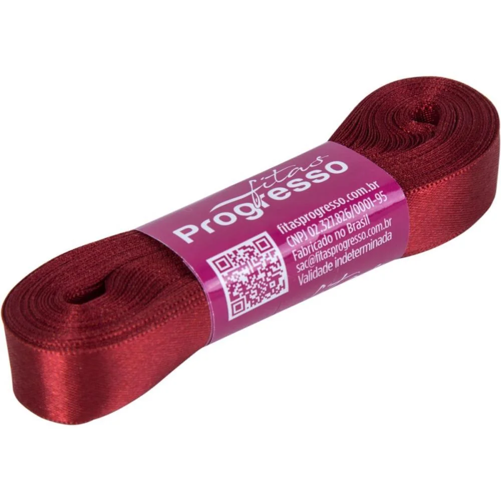 Fita De Cetim 15Mm 10M. Vinho 389 Fitas Progresso (Unidade) - imagem 3