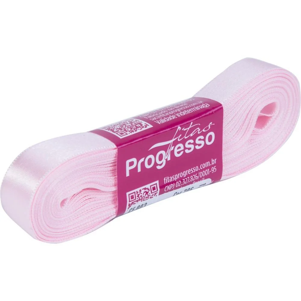Fita De Cetim 15Mm 10M. Rosa Claro 206 Fitas Progresso (Unidade) - imagem 3