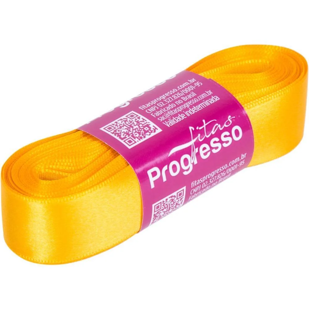 Fita De Cetim 22Mm 10M. Amarelo Ouro 038 Fitas Progresso (Unidade) - imagem 3