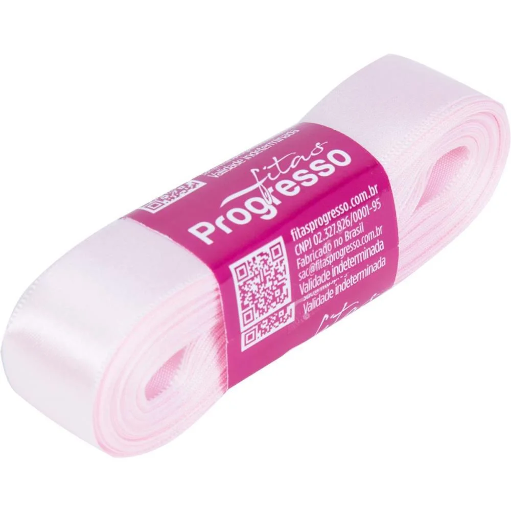 Fita De Cetim 22Mm 10M. Rosa Claro 206 Fitas Progresso (Unidade) - imagem 3