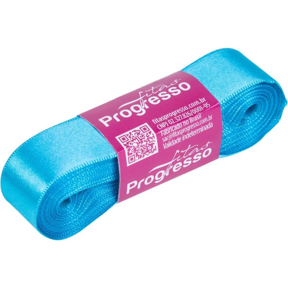 Fita De Cetim 22Mm 10M. Azul Turqueza 213 Fitas Progresso (Unidade) - imagem 2