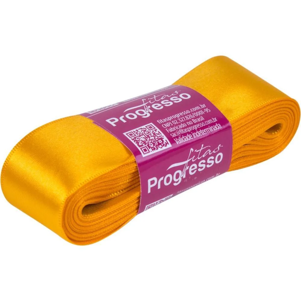 Fita De Cetim 38Mm 10M. Amarelo Ouro 038 Fitas Progresso (Unidade) - imagem 3