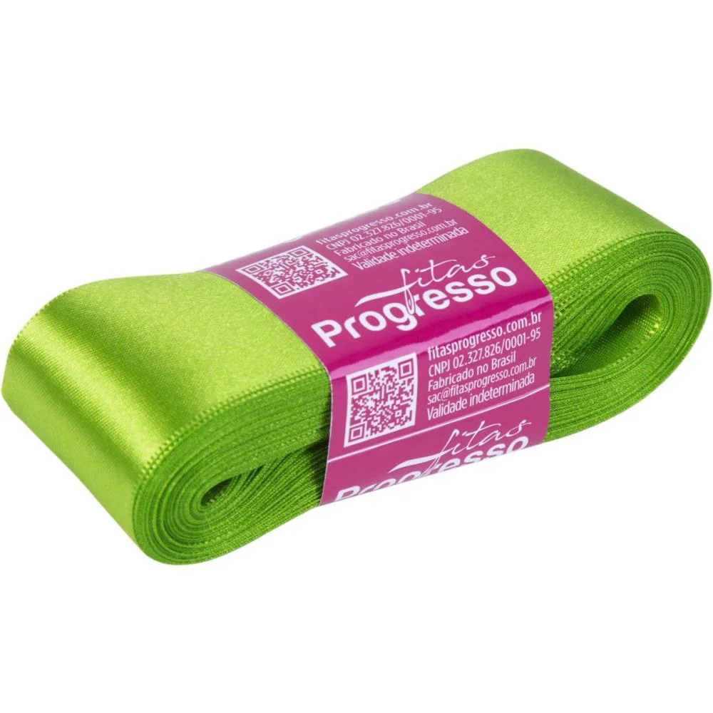 Fita De Cetim 38Mm 10M. Verde Folha 677 Fitas Progresso (Unidade) - imagem 3