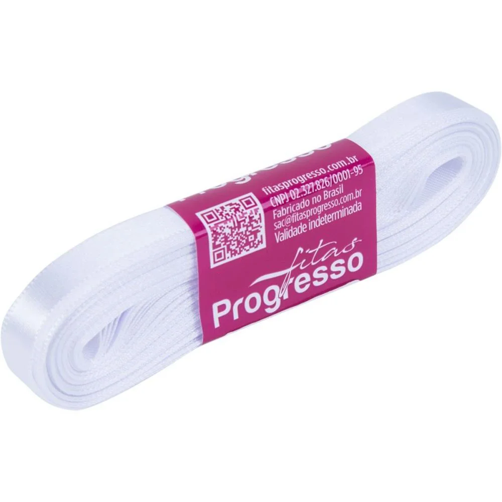 Fita De Cetim 10Mm 10M. Branco 201 Fitas Progresso (Unidade) - imagem 2