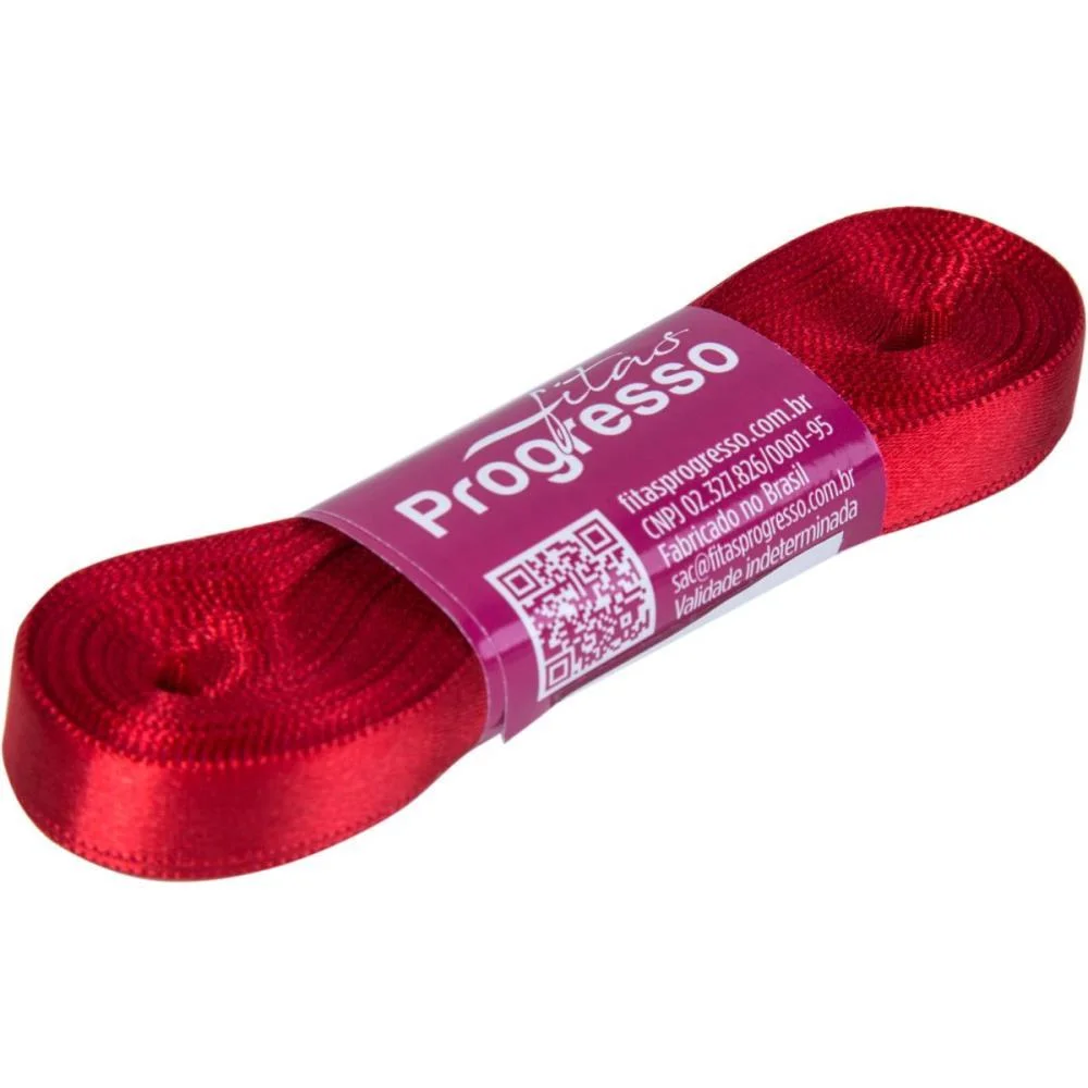 Fita De Cetim 10Mm 10M. Vermelho 209 Fitas Progresso (Unidade) - imagem 3