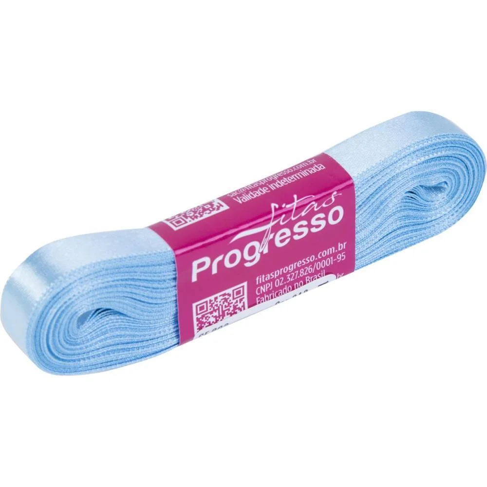 Fita De Cetim 10Mm 10M. Azul Bebe 212 Fitas Progresso (Unidade) - imagem 3