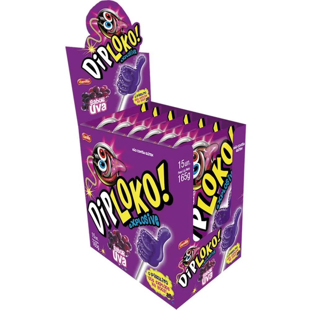 Doce Dip Loko Explosive Uva Danilla Foods C/ 15 Unidades - imagem 2