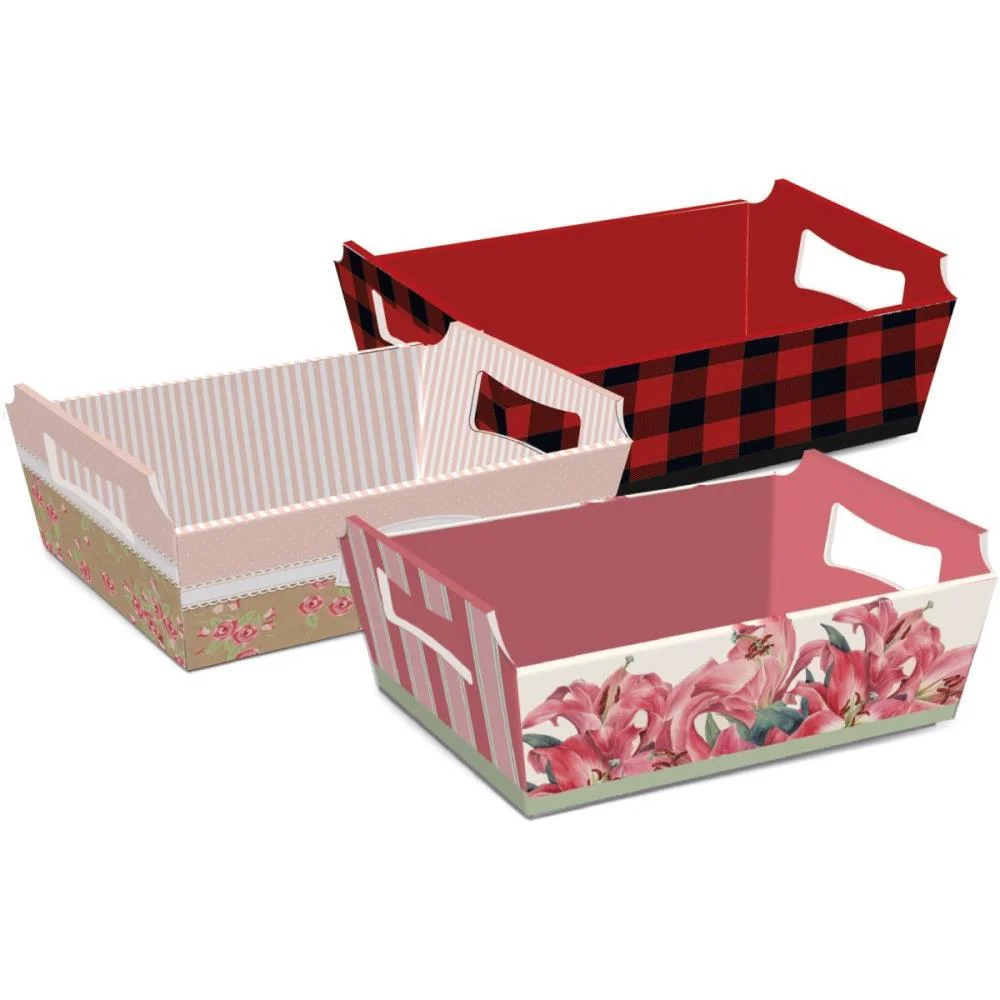 Cesta De Papel Sortida Tam P 18X13X7,5Cm Cromus (Cx.c/10) - imagem 3