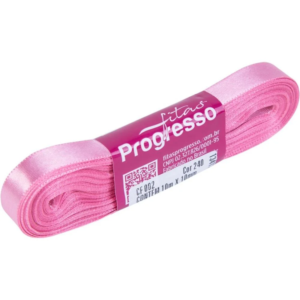 Fita De Cetim 10Mm 10M. Rosa Escuro 240 Fitas Progresso (Unidade) - imagem 2