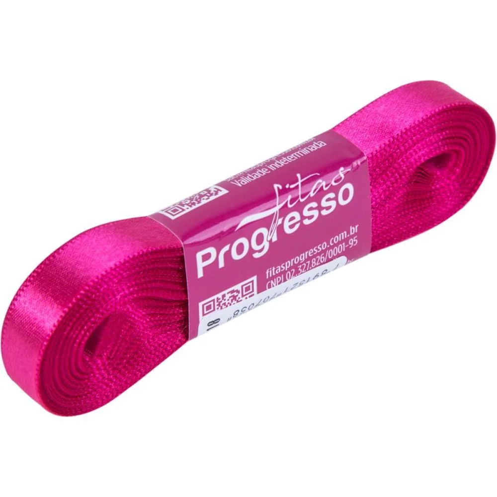 Fita De Cetim 10Mm 10M. Pink 303 Fitas Progresso (Unidade) - imagem 3