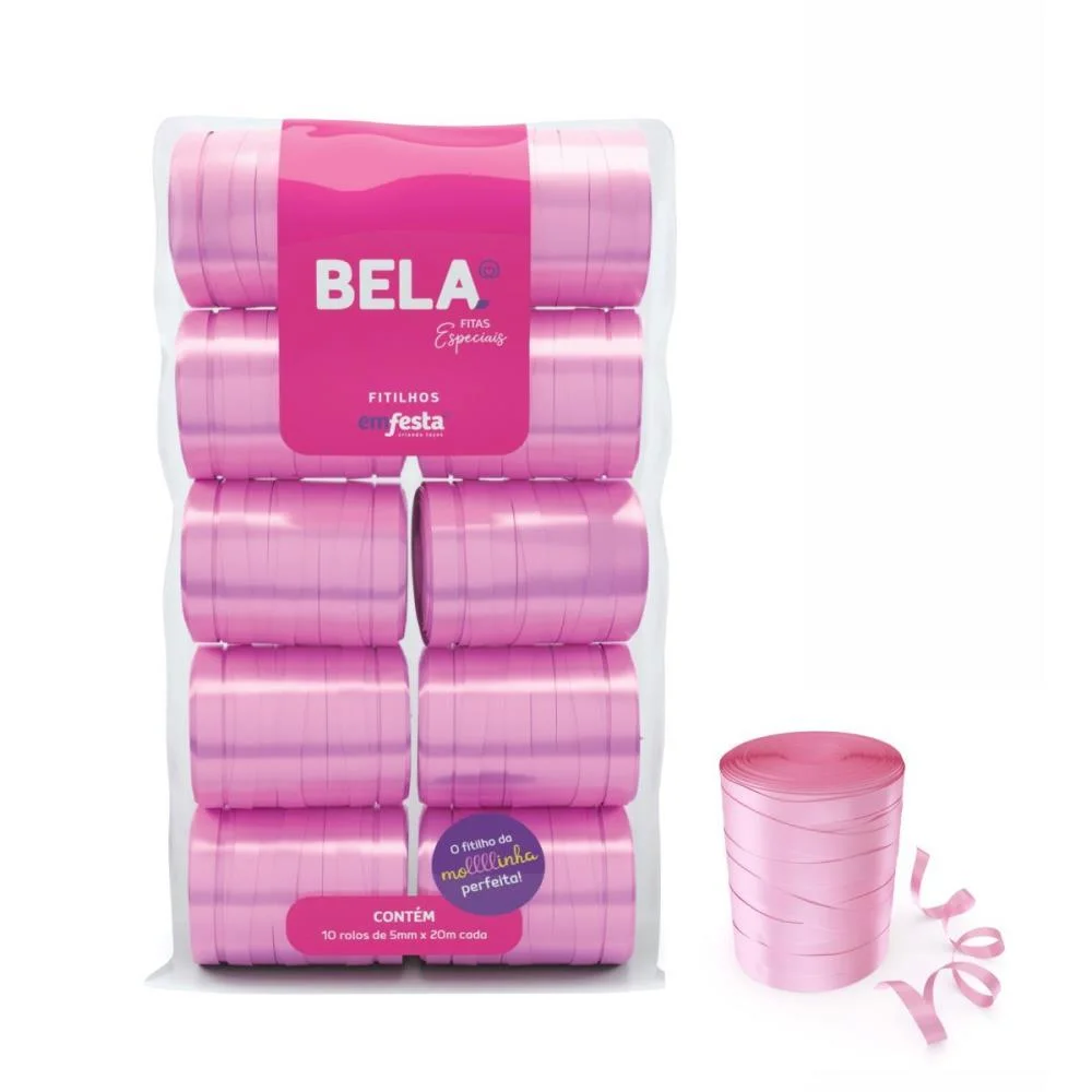 Fitilho 5Mmx50M Rosa Bebe Emfesta (Pct.c/10) - imagem 2