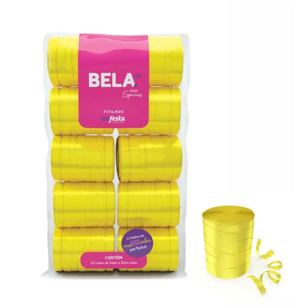 Fitilho 5Mmx50M Amarelo Emfesta (Pct.c/10) - imagem 3