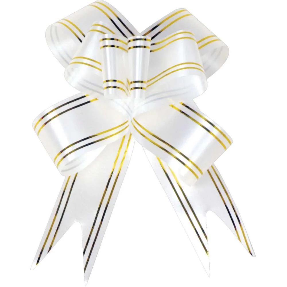 Laco Pronto Decorado 23Mmx42Cm Branc.fio Dourado Gala Embalagens (Pct/120) - imagem 2