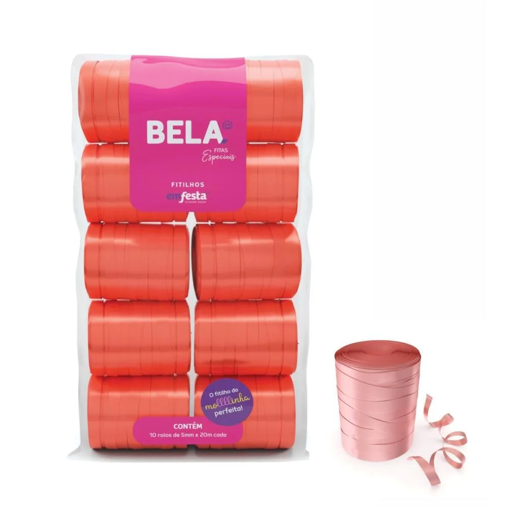 Fitilho 5Mmx50M Rosa Antigo Emfesta (Pct.c/10) - imagem 3