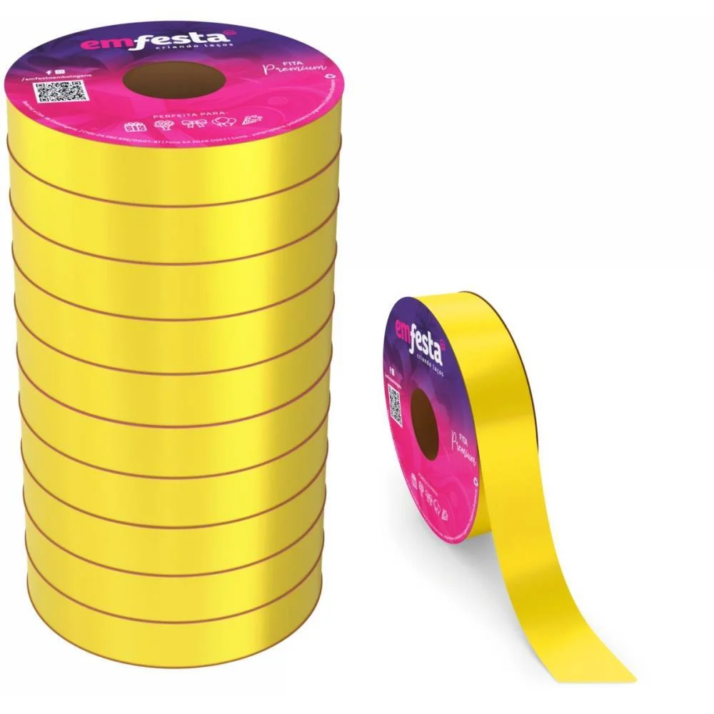 Fita Poli Lisa 15X50M Amarela Emfesta (Pct.c/10) - imagem 2