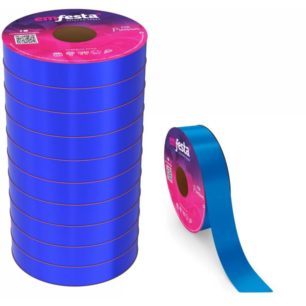 Fita Poli Lisa 15X50M Azul Royal Emfesta (Pct.c/10) - imagem 2