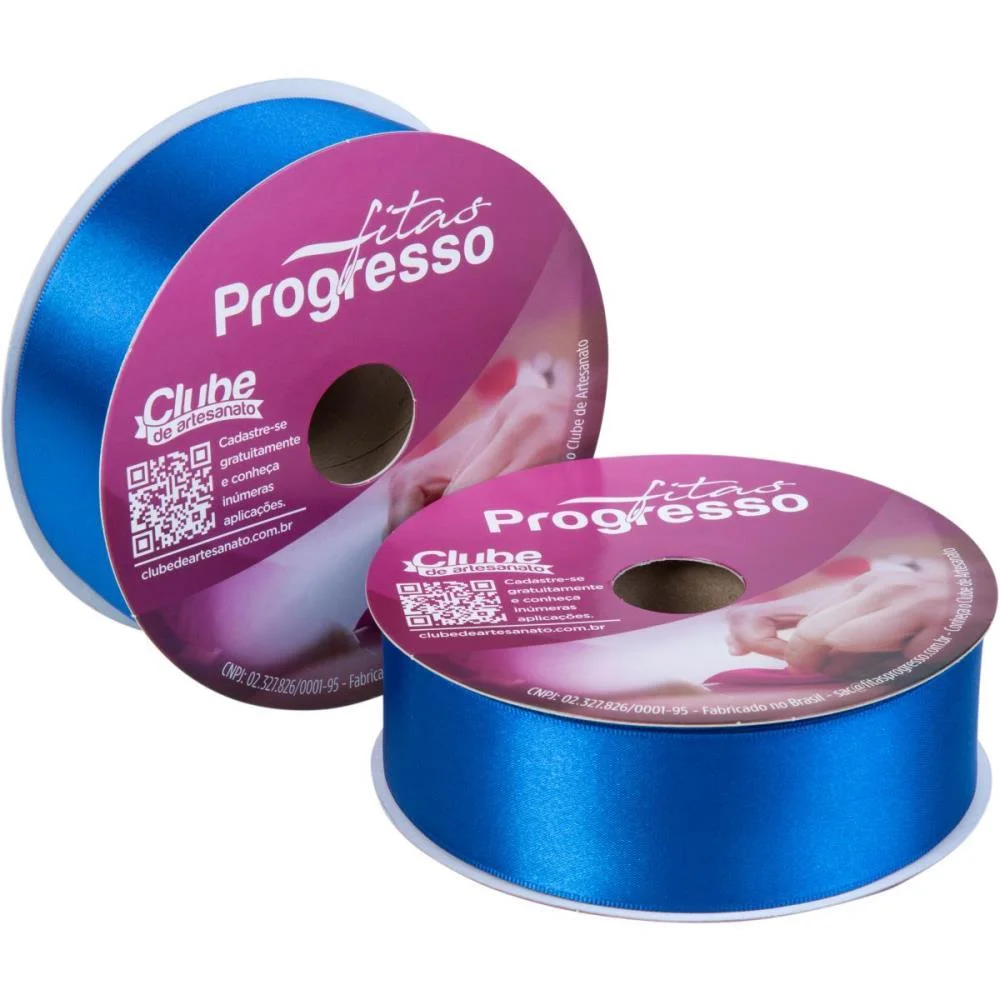 Fita De Cetim 38Mm 50M. Azul Royal 214 Fitas Progresso (Rolo) - imagem 2