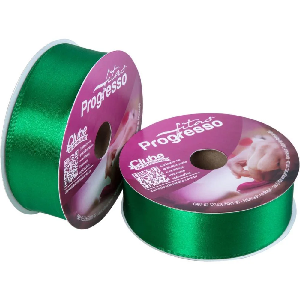 Fita De Cetim 38Mm 50M. Verde Bandeira 217 Fitas Progresso (Rolo) - imagem 2