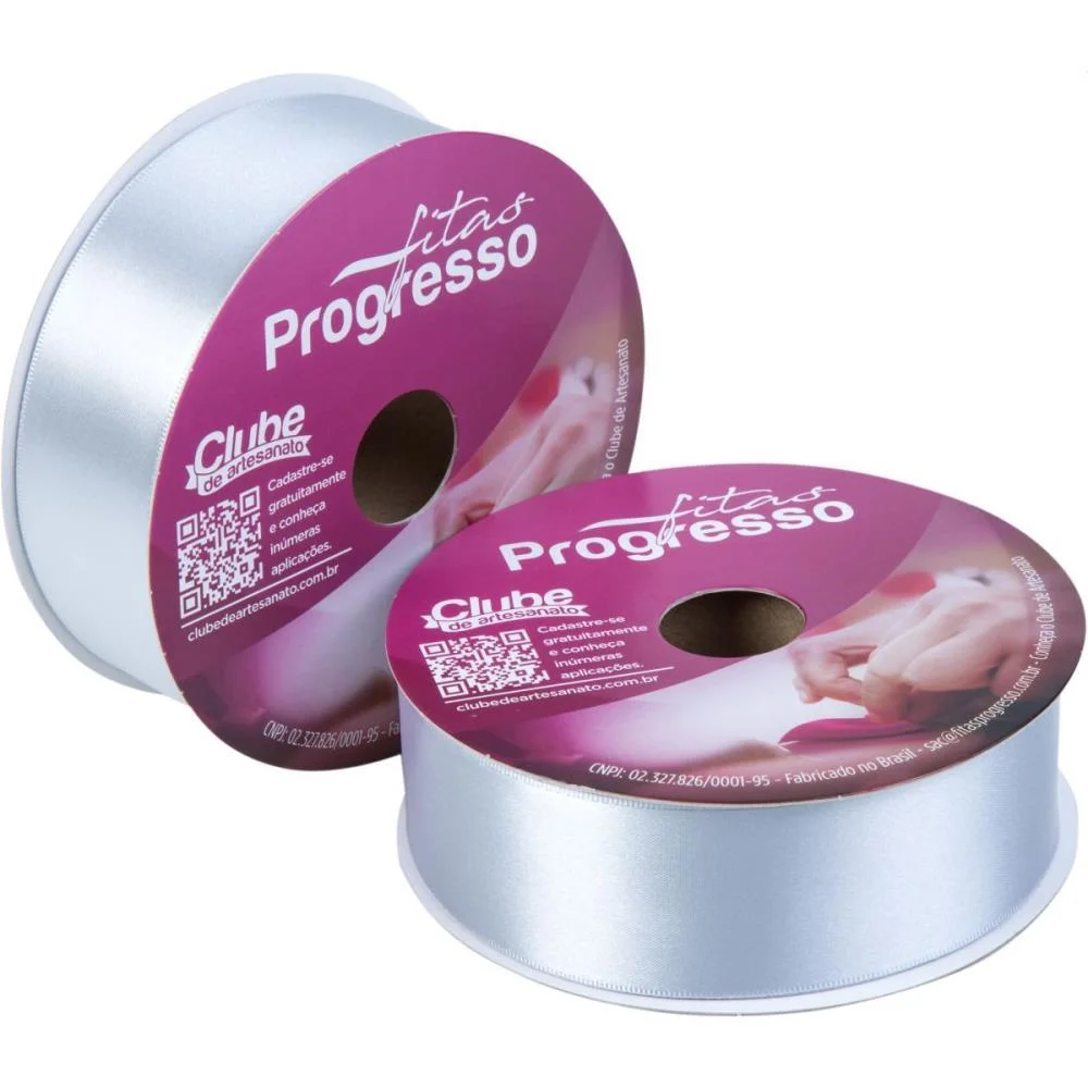 Fita De Cetim 38Mm 50M. Prata 084 Fitas Progresso (Rolo) - imagem 2