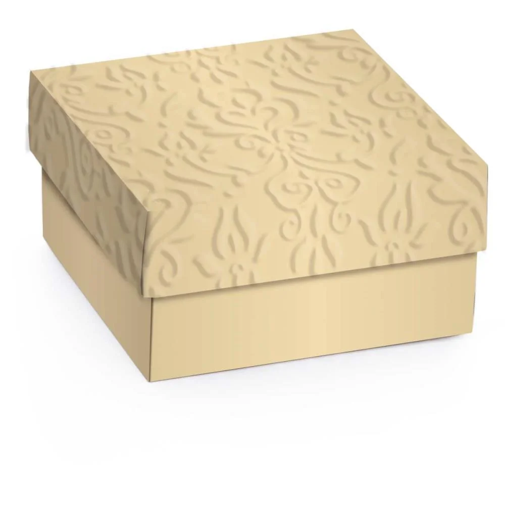 Caixa Para Presente Com Tampa Mini C/Relevo Ouro G 12Cm. Cromus (Pct.c/10) - imagem 3