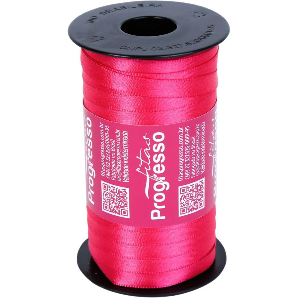 Fita De Cetim 07Mm 100M. Pink 303 Fitas Progresso (Carretel) - imagem 3