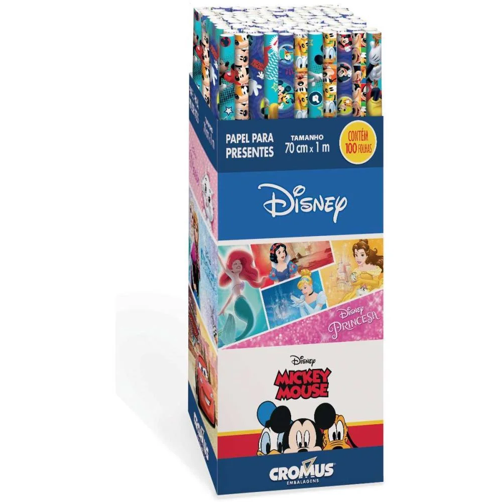 Papel Presente 100X70Cm. Disney Sortidos Cromus (Dp.c/100) - imagem 2