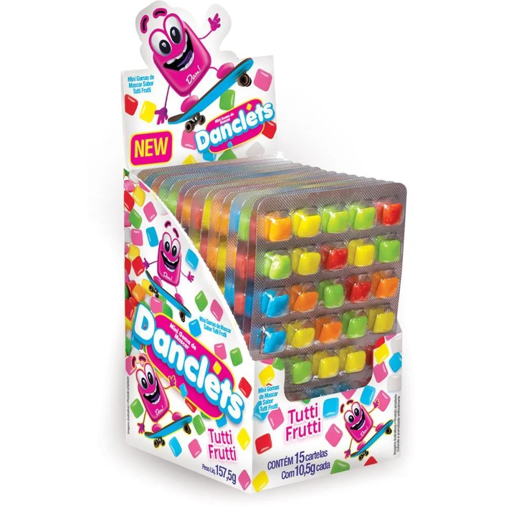 Doce Danclets Cartela 5X7 T.frutti Danilla Foods C/ 15 Unidades - imagem 2