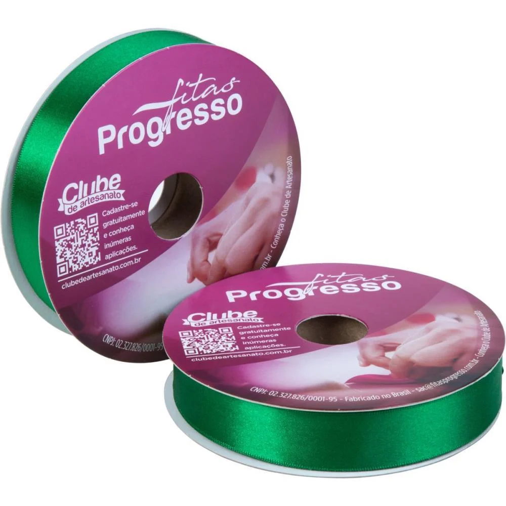 Fita De Cetim 22Mm 50M. Verde Bandeira 217 Fitas Progresso (Rolo) - imagem 3