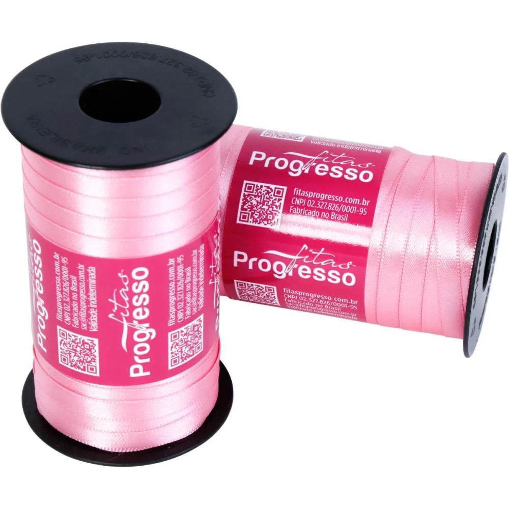 Fita De Cetim 07Mm 100M. Rosa Escuro 240 Fitas Progresso (Carretel) - imagem 3