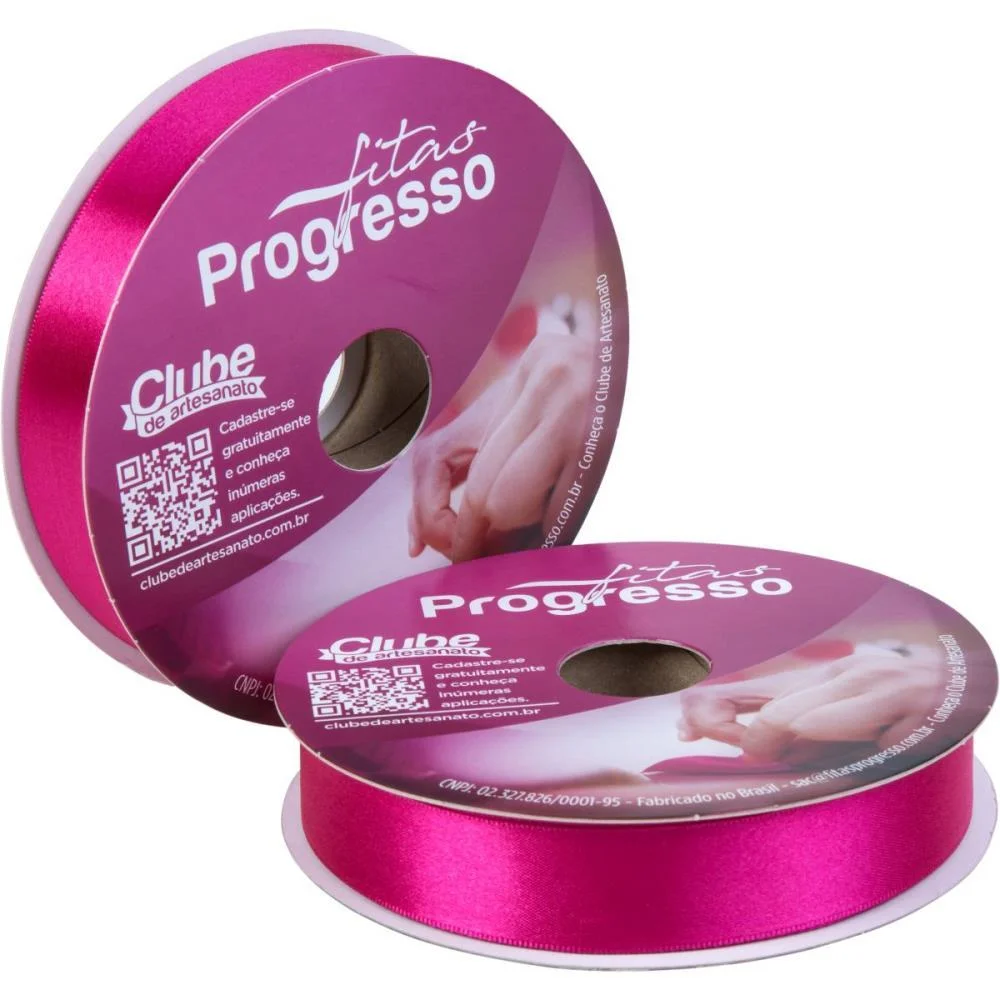Fita De Cetim 22Mm 50M. Pink 303 Fitas Progresso (Rolo) - imagem 3