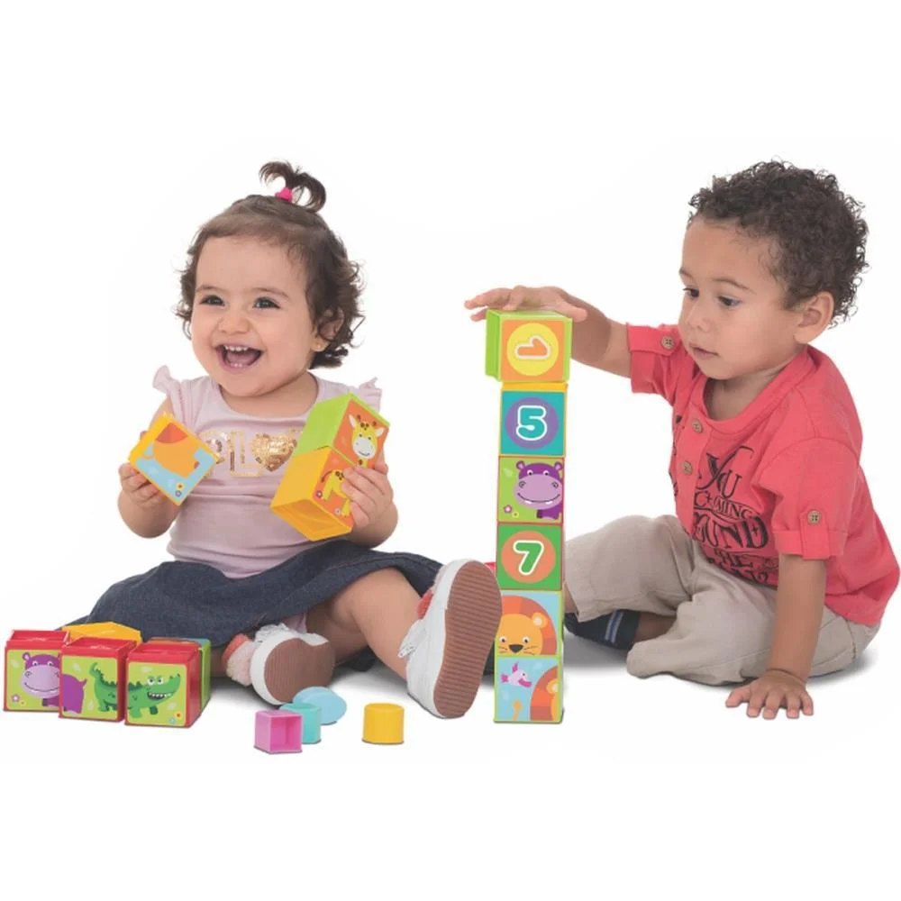 Brinquedo Educativo Cubinhos 5 Em 1 Merco Toys (Unidade) - imagem 2