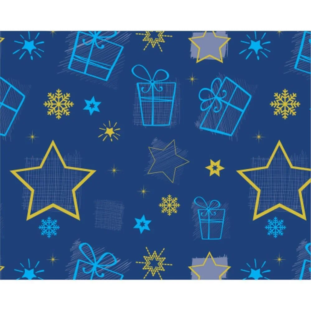 Papel Presente Bobina Couche 60Cm.mod.414 Pres. Estrela Az. V.m.p. (Bo-100Mts) - imagem 3