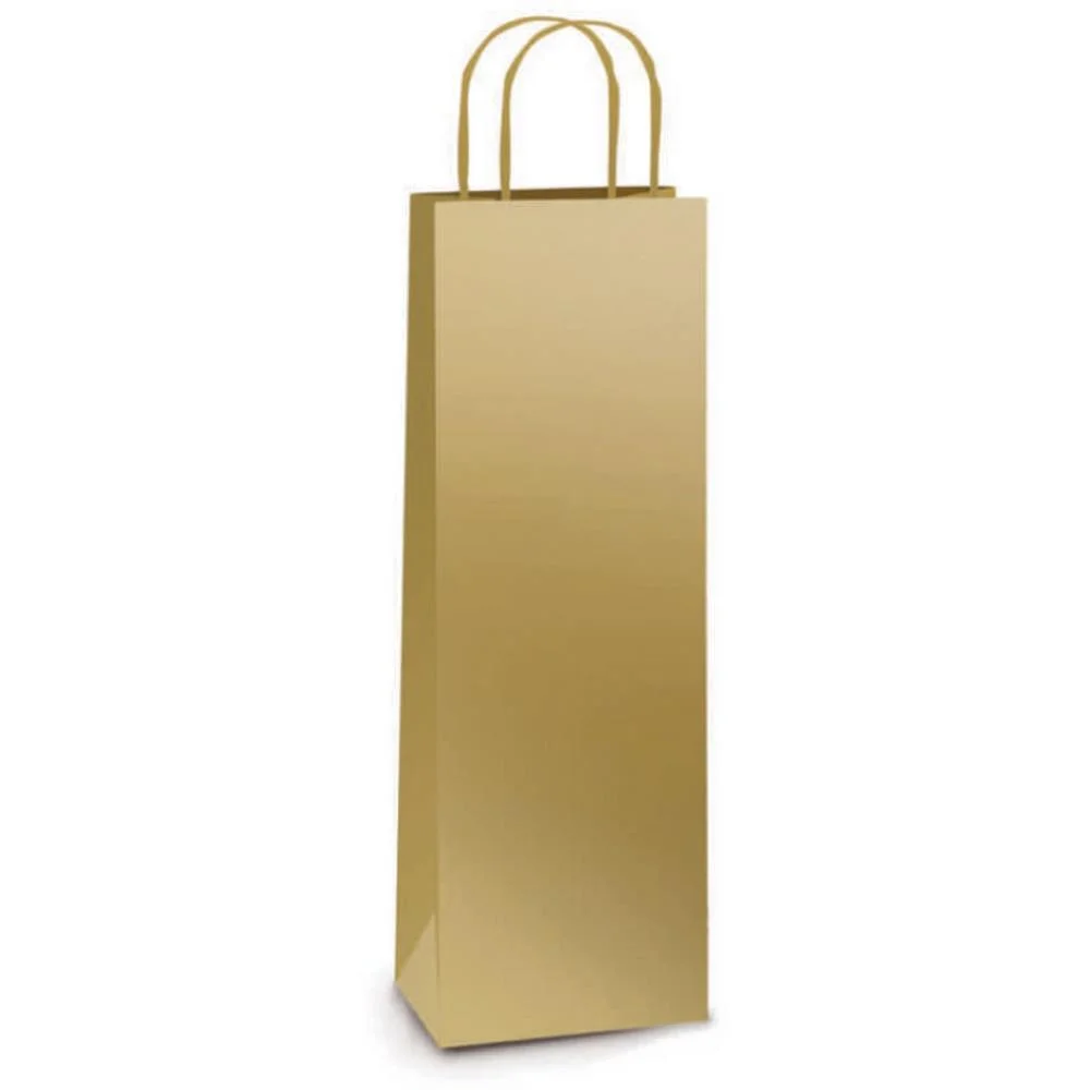 Embalagem Para Garrafa Sacola Lamin.ouro 35X13X8Cm Packpel (Pct.c/10) - imagem 3