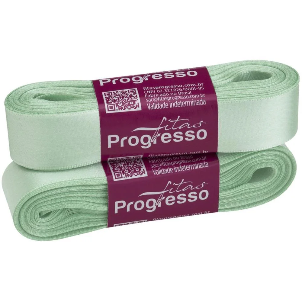 Fita De Cetim 22Mm 10M. Verde Suave Fitas Progresso (Unidade) - imagem 2