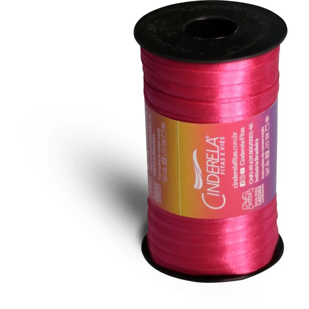 Fita De Cetim 07Mm 100M. Pink Cinderela (Unidade) - imagem 3