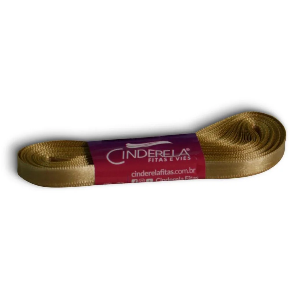 Fita De Cetim 07Mm 10M. Dourado Cinderela (Unidade) - imagem 3