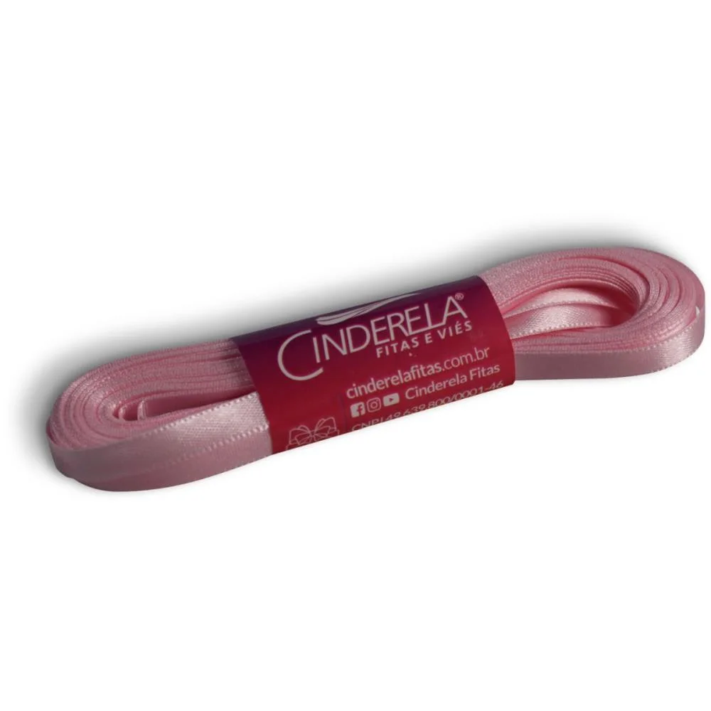 Fita De Cetim 07Mm 10M. Rosa Cinderela (Unidade) - imagem 2