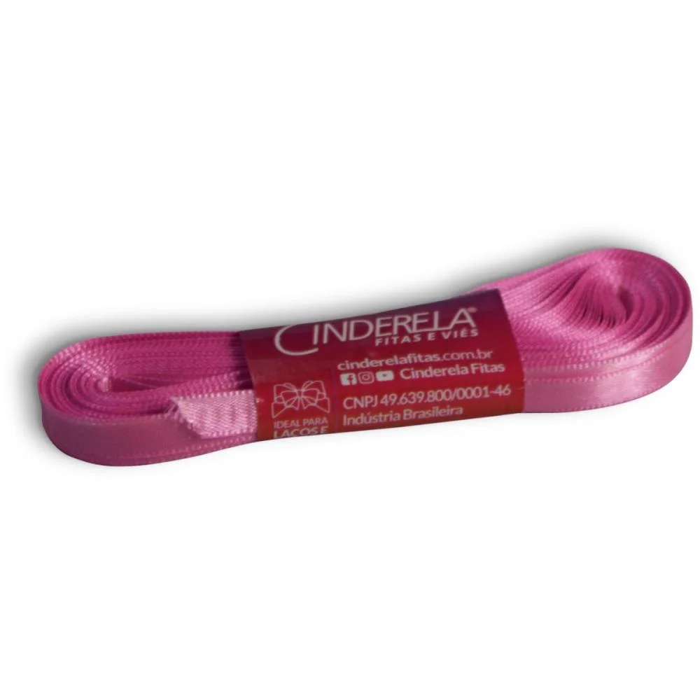 Fita De Cetim 07Mm 10M. Rosa Chiclete Cinderela (Unidade) - imagem 3