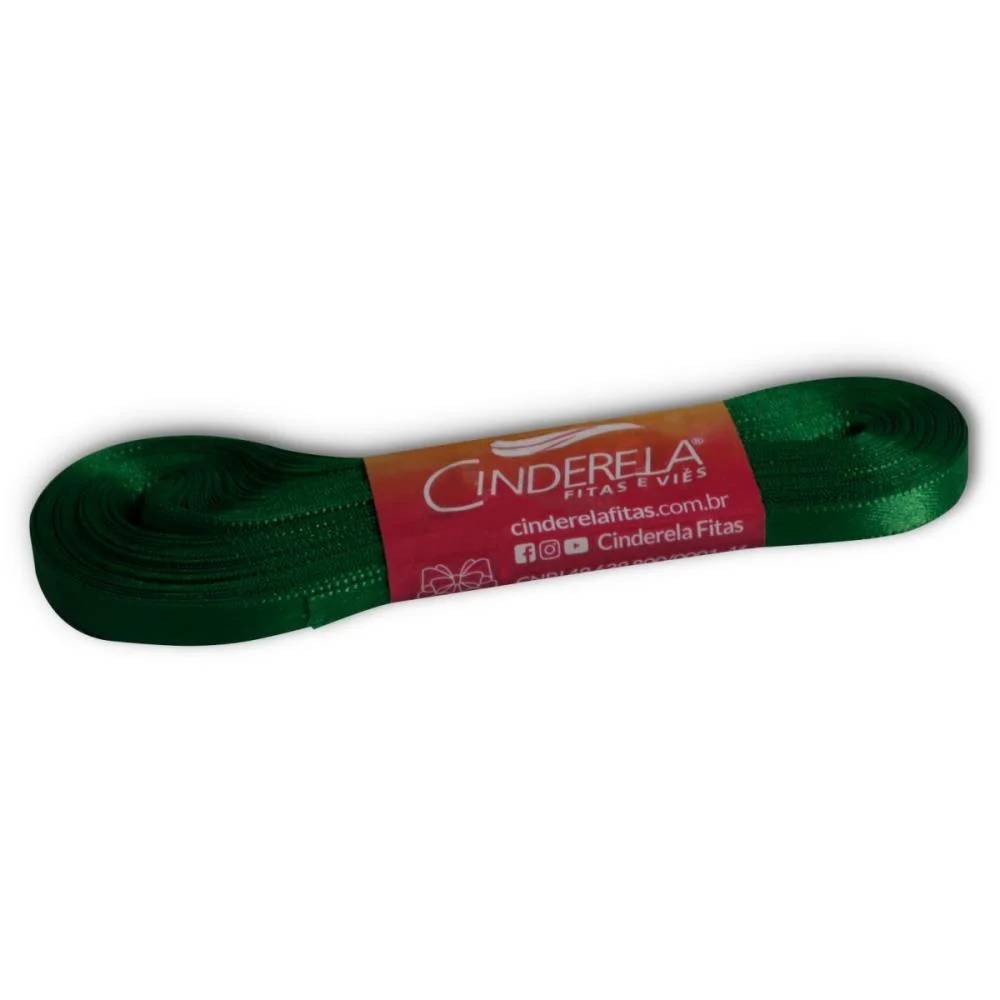 Fita De Cetim 07Mm 10M. Verde Bandeira Cinderela (Unidade) - imagem 2