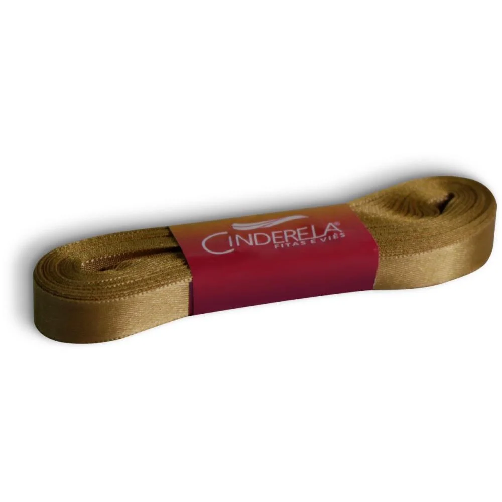 Fita De Cetim 10Mm 10M. Dourado Cinderela (Unidade) - imagem 3