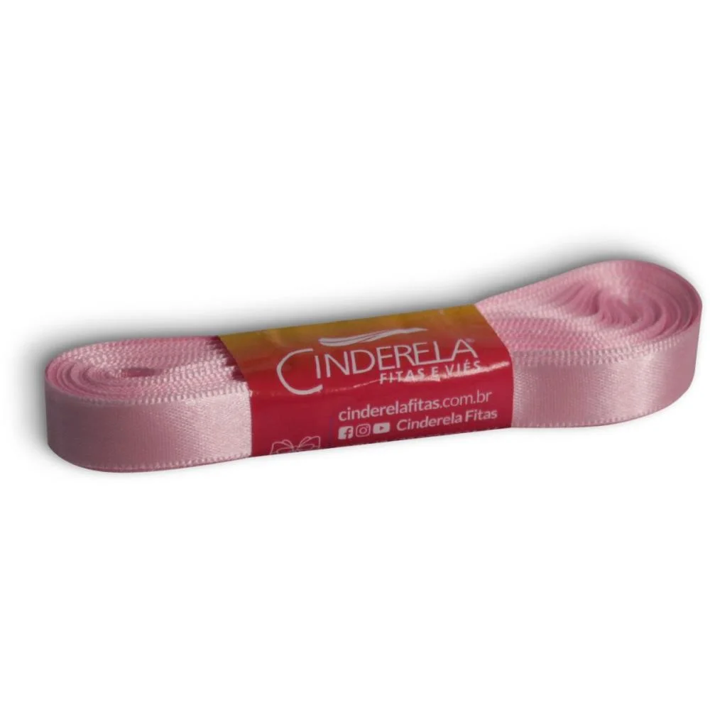 Fita De Cetim 10Mm 10M. Rosa Cinderela (Unidade) - imagem 3