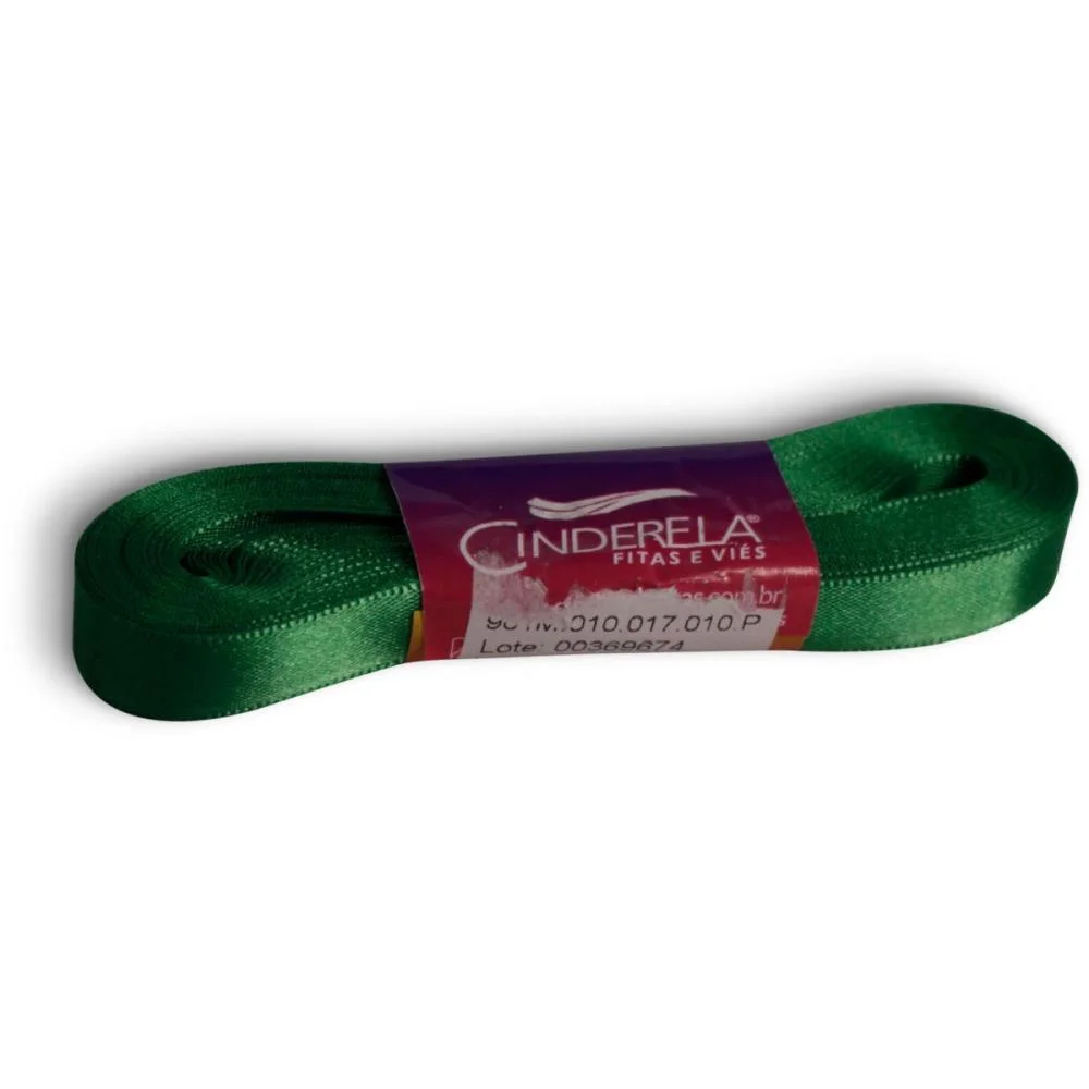 Fita De Cetim 10Mm 10M. Verde Bandeira Cinderela (Unidade) - imagem 2