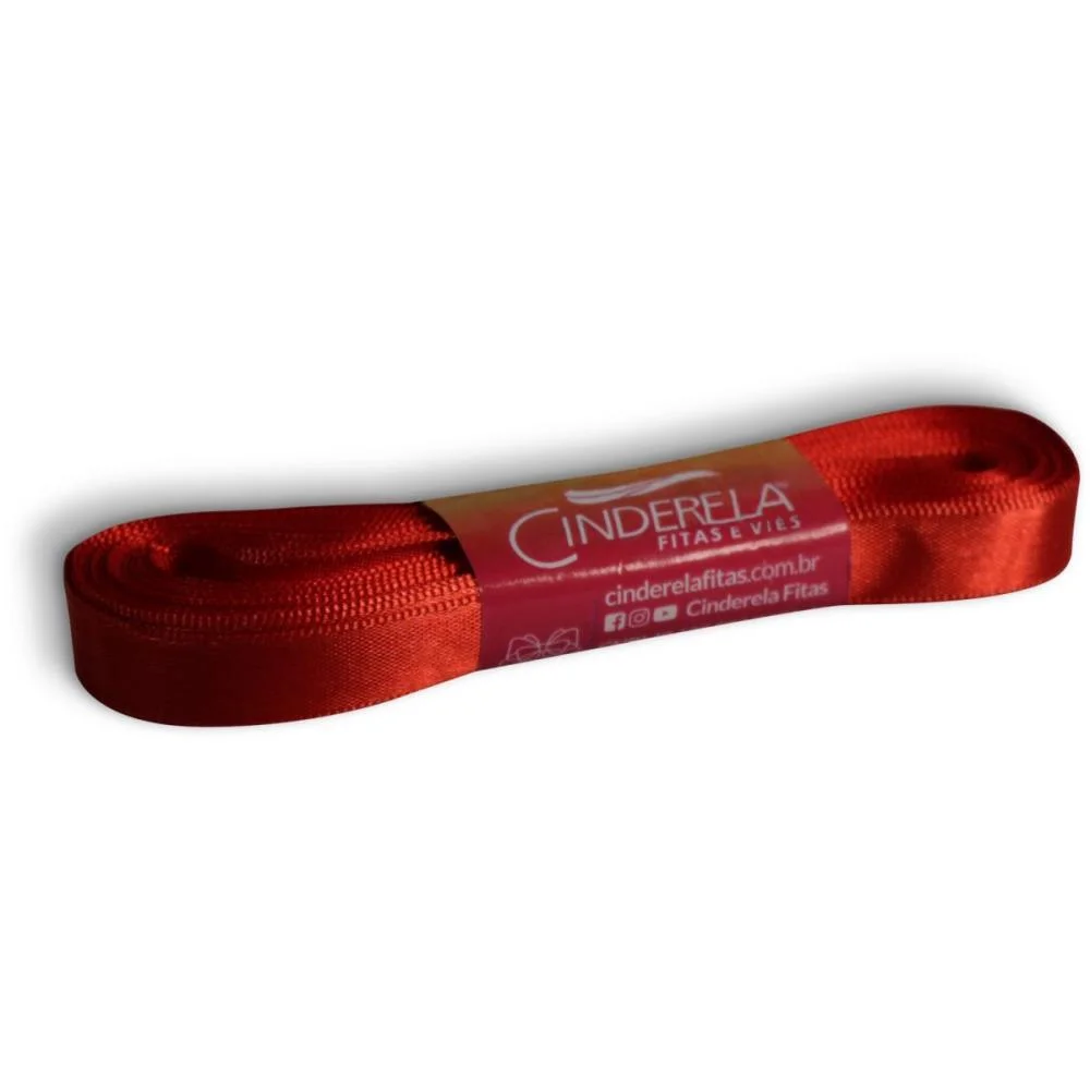 Fita De Cetim 10Mm 10M. Vermelho Paixao Cinderela (Unidade) - imagem 2