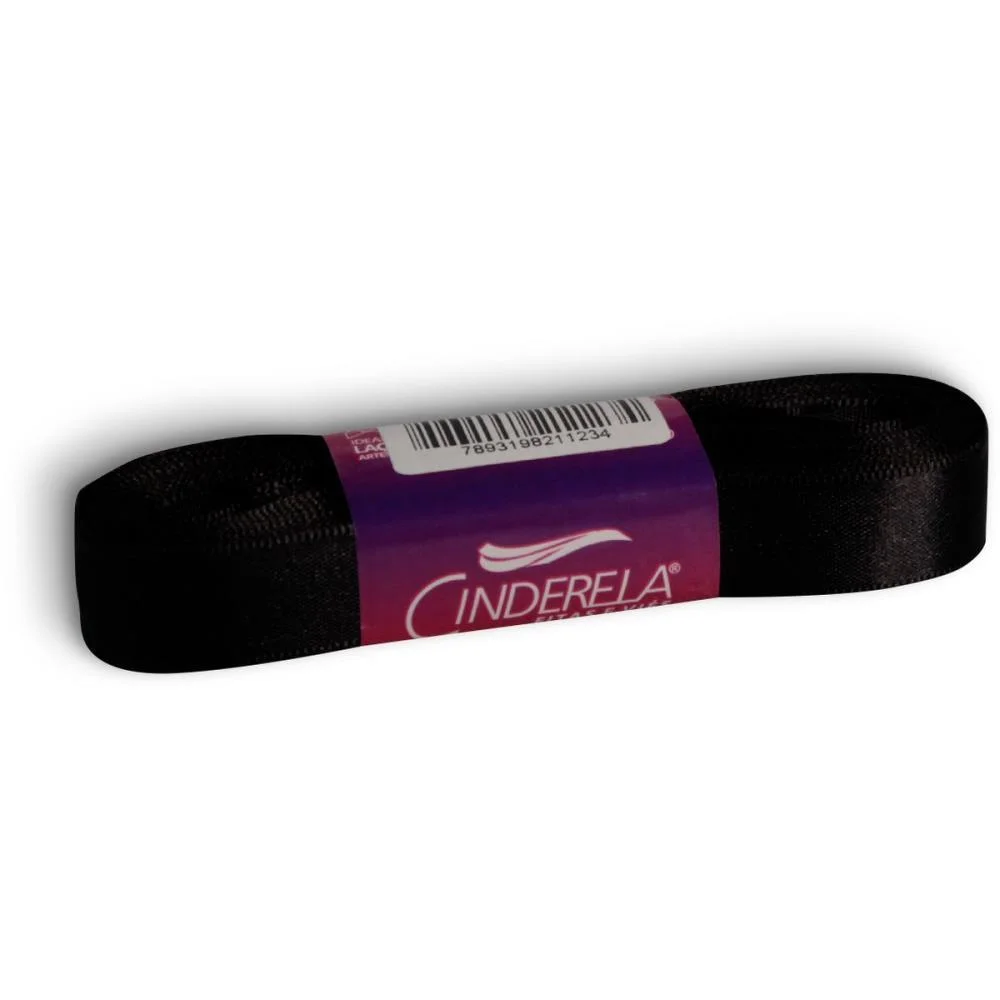 Fita De Cetim 15Mm 10M. Preta Cinderela (Unidade) - imagem 3