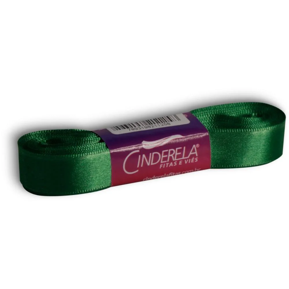Fita De Cetim 15Mm 10M. Verde Bandeira Cinderela (Unidade) - imagem 3