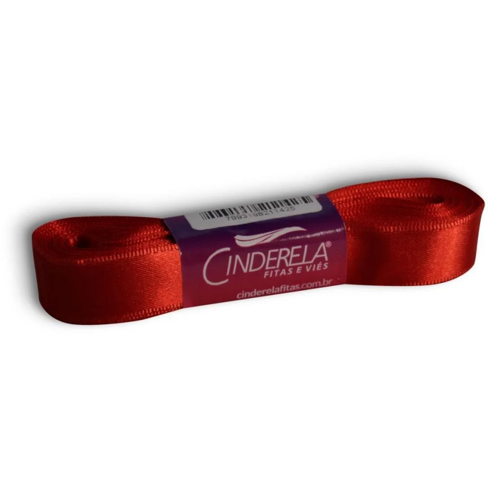 Fita De Cetim 15Mm 10M. Vermelho Paixao Cinderela (Unidade) - imagem 3