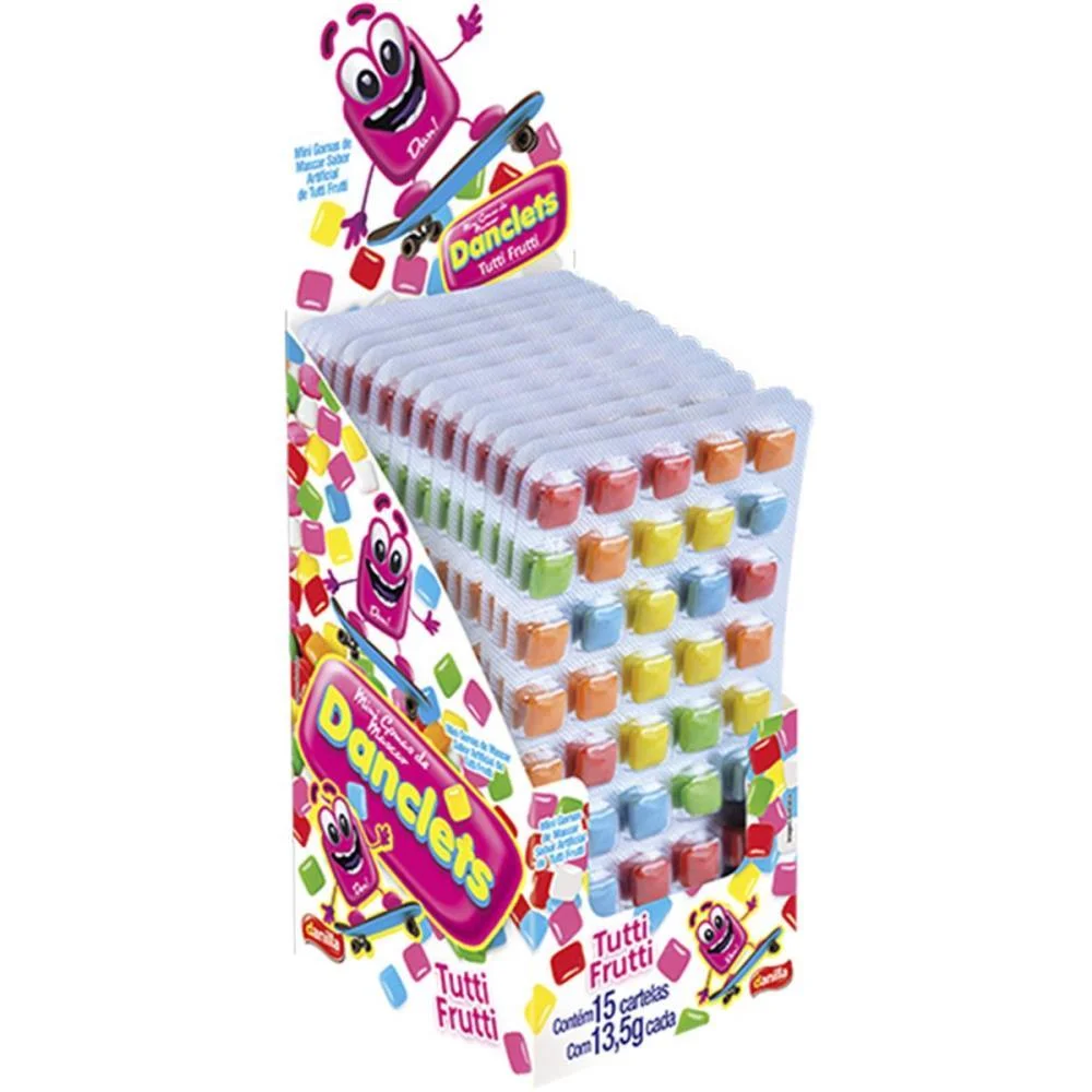 Doce Danclets Cartela 5X9 T.frutti Danilla Foods C/ 15 Unidades - imagem 2