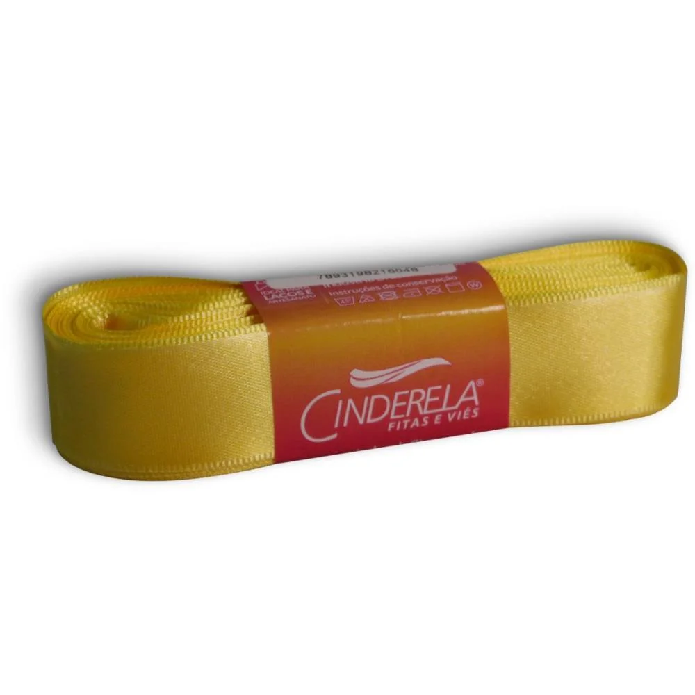 Fita De Cetim 22Mm 10M. Amarelo Canario Cinderela (Unidade) - imagem 3