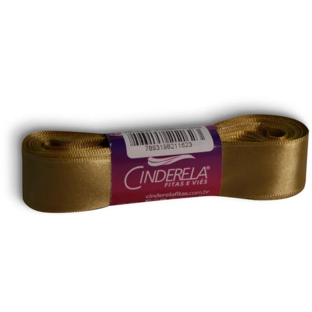 Fita De Cetim 22Mm 10M. Dourado Cinderela (Unidade) - imagem 2